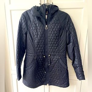 Laundry navy blue quilted parka